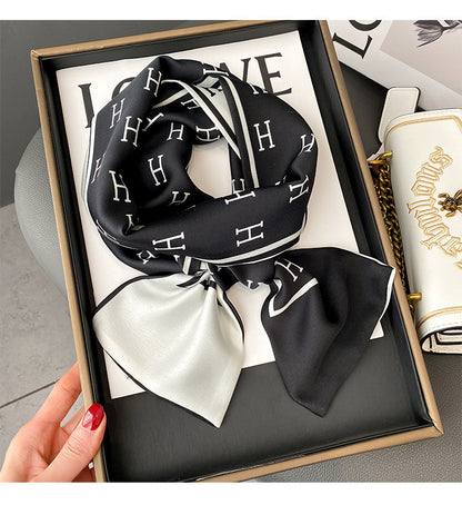 Ink Painting Boxer Small Silk Scarf Fashion Decoration