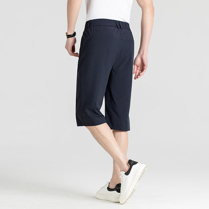 Ice Silk Cropped Men's Casual Fashion Shorts