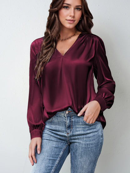 LustraFlow Satin Blouse