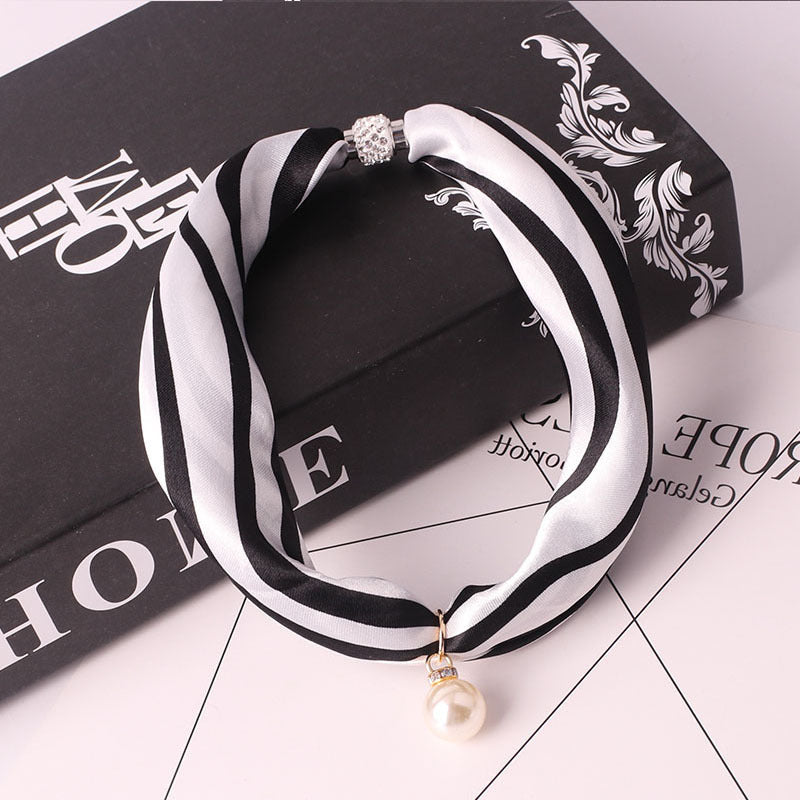 Women's Fashion Print Embellished Silk Scarf