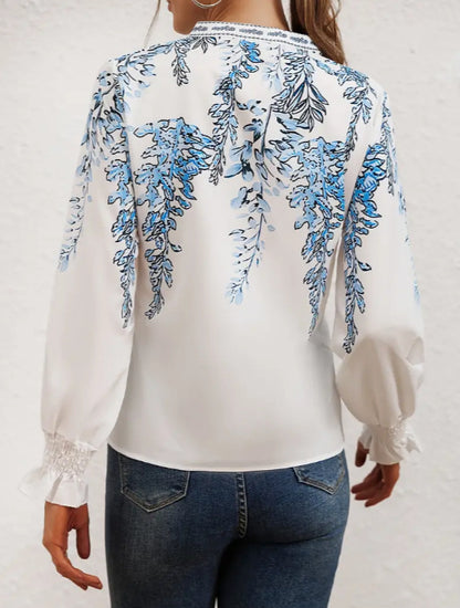 Petal Raye Ruffle Sleeve Blouse