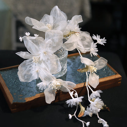 Women's French Fantasy White Silk Embossing