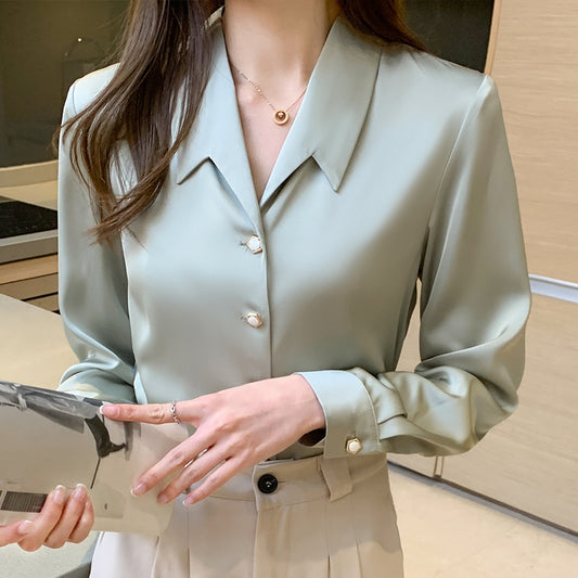 Satin Shirt, Autumn Fashion, Professional Design, Niche Mercerized High-end Shirt