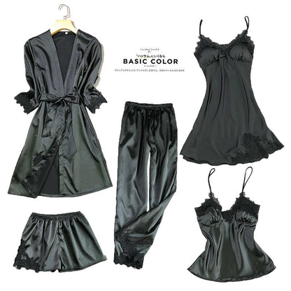 Women's Imitated Silk Pajamas Suit