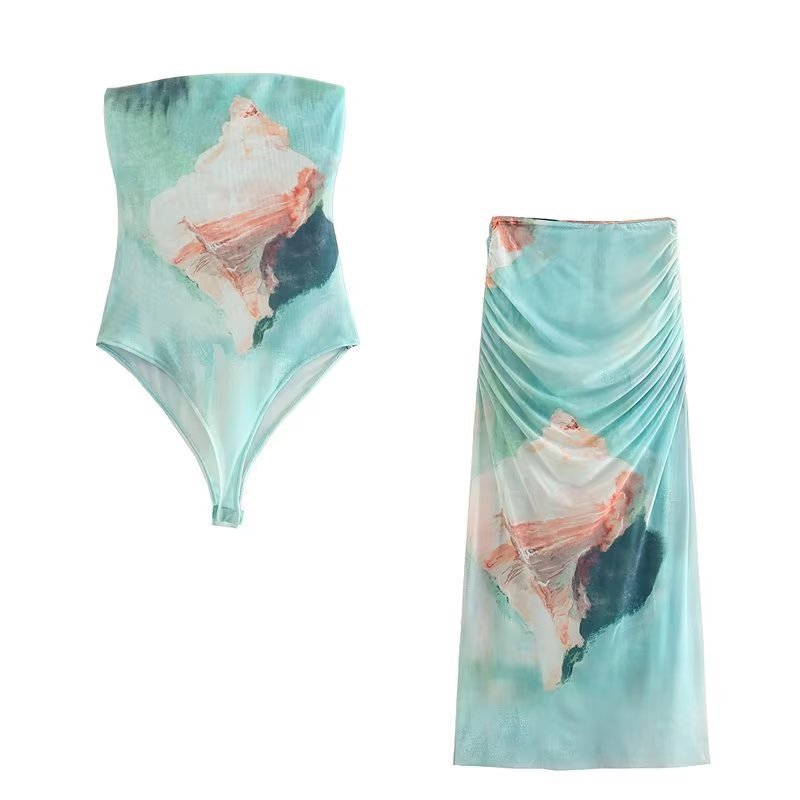Women's Printed Silk Net Jumpsuit