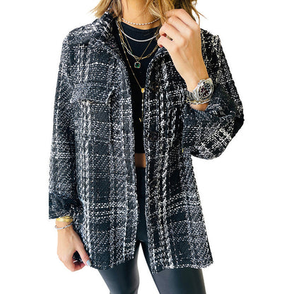 PlaidEase Lapel Jacket