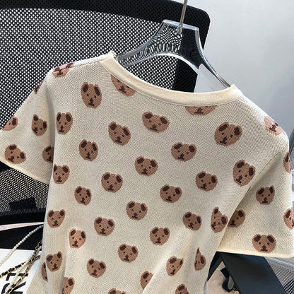 Women's French High-end Knitted Ice Silk Dress