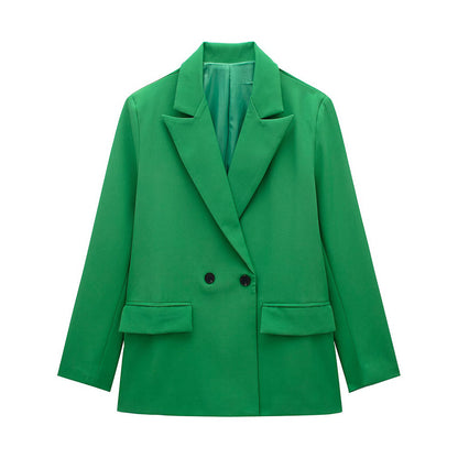 VividEase Double-Breasted Commuter Jacket