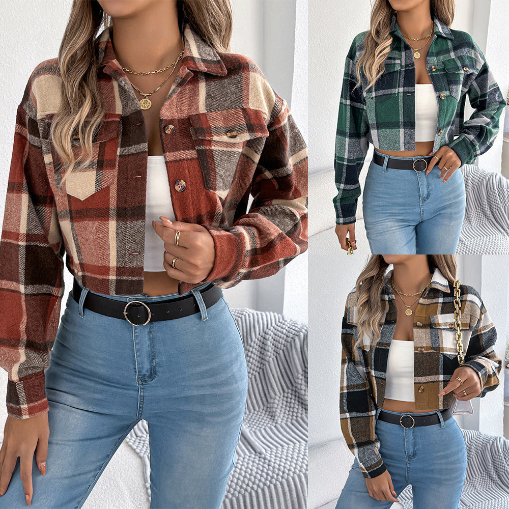 PlaidCharm Contrast Wool Jacket