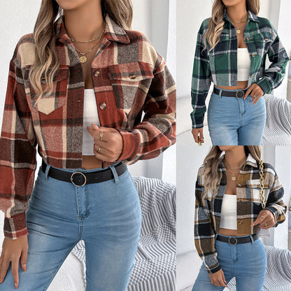 PlaidCharm Contrast Wool Jacket