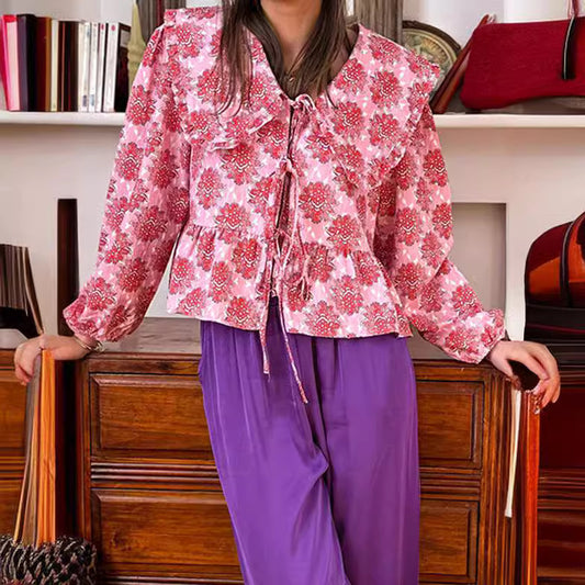 BloomCharm Lace-Up Top
