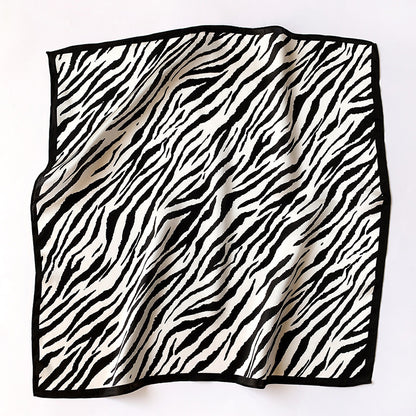 Silk Small Square Scarf Female Striped 53cm Silkworm Decorative