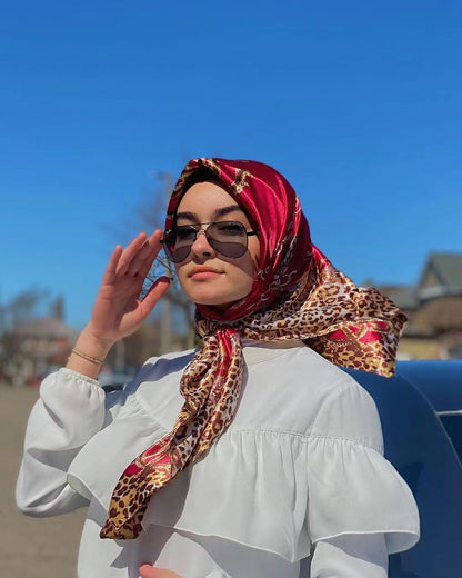 Silk Scarf 90cm Satin Malay Casual Scarf