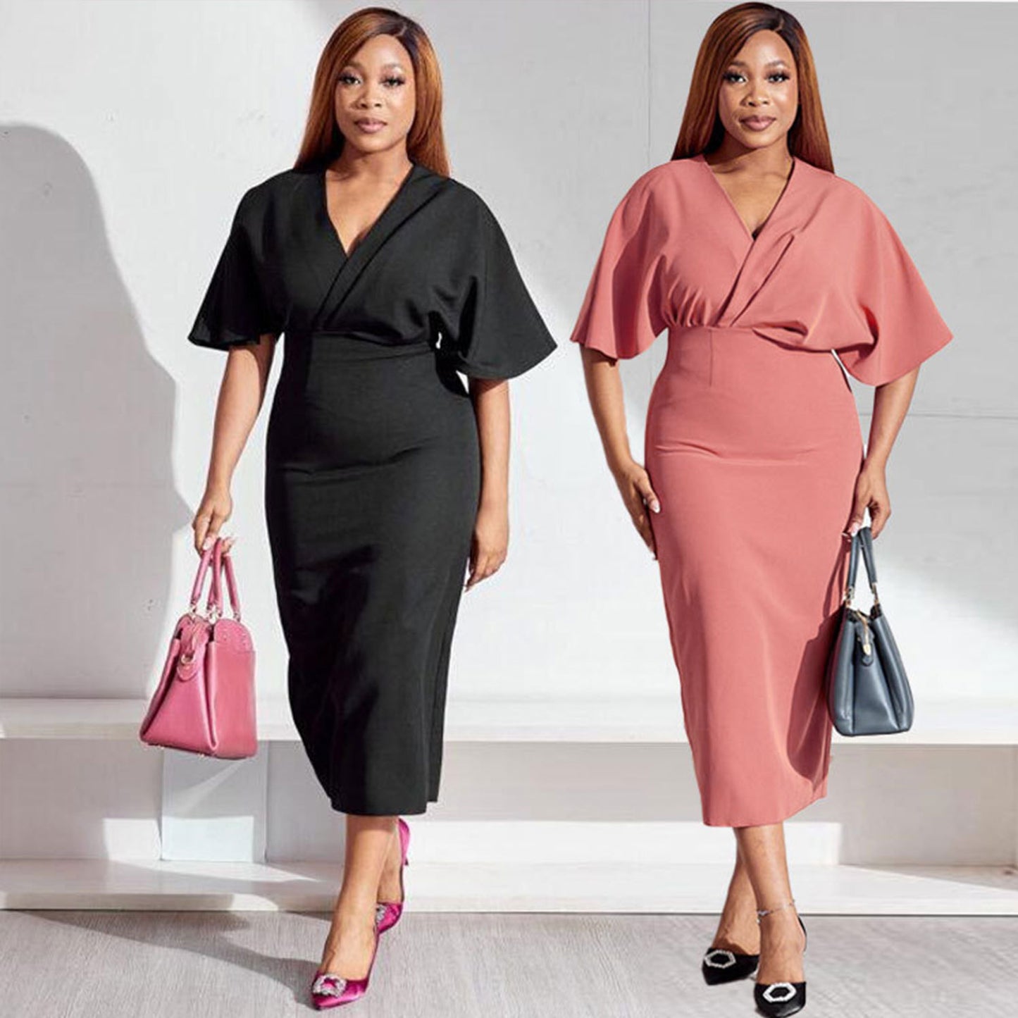 Elegance Curve Solid Dress