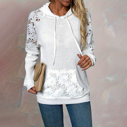LaceAura Sheer Sleeve Hoodie