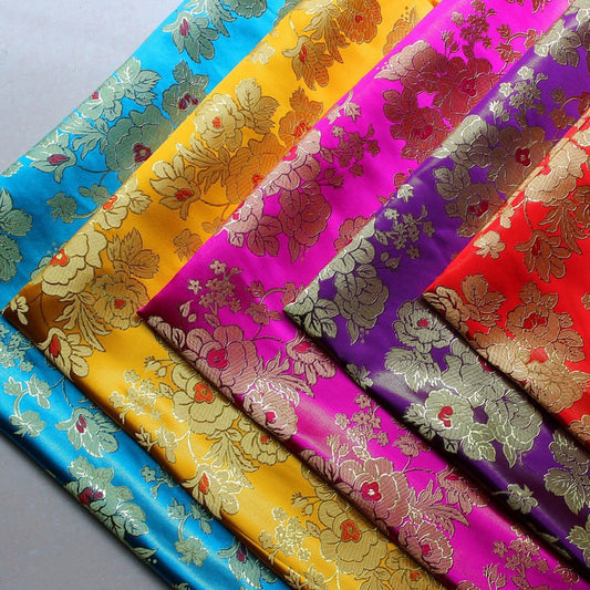 Colorful Gold And Silver Silk Handbag Jacquard Fabric