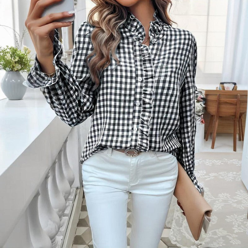 Amelisse RuffleCheck Shirt