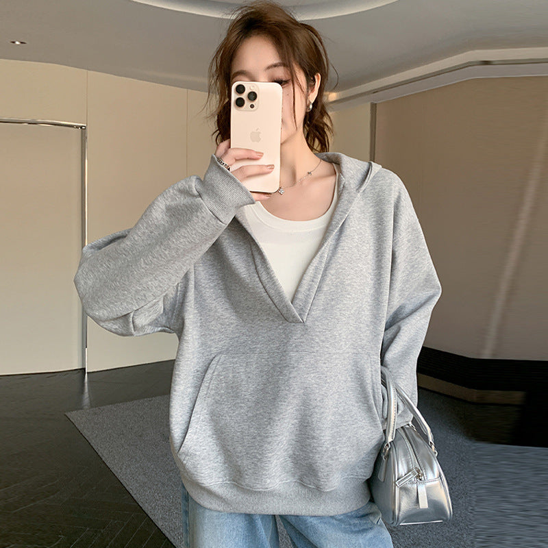 VeraEase™ V-Neck Hoodie Coat