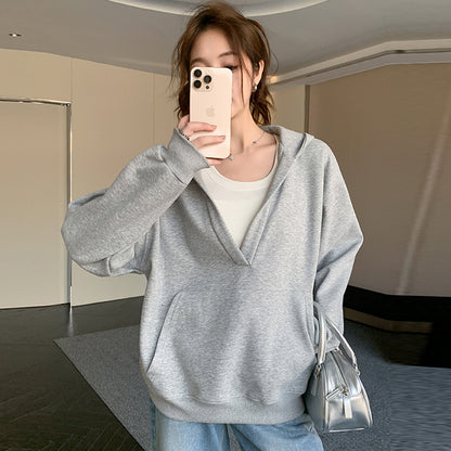 VeraEase™ V-Neck Hoodie Coat