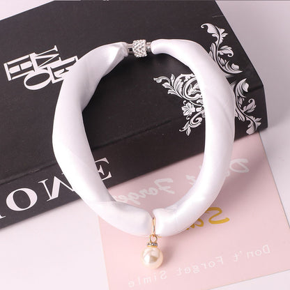 Women's Fashion Print Embellished Silk Scarf
