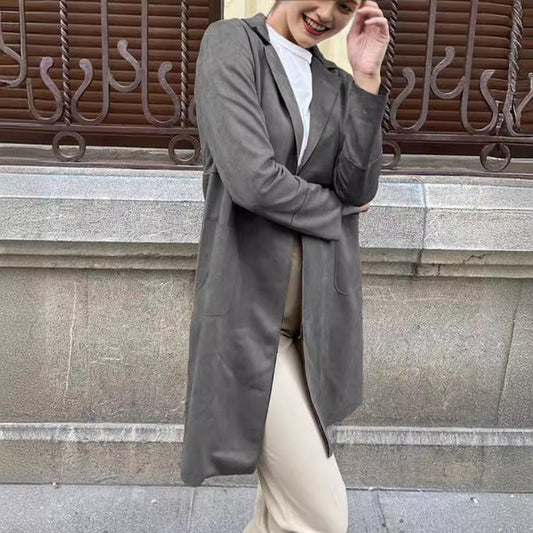 Velour Grace Suit Collar Trench