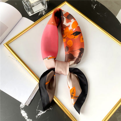 70x70cm leaf pattern silk scarf