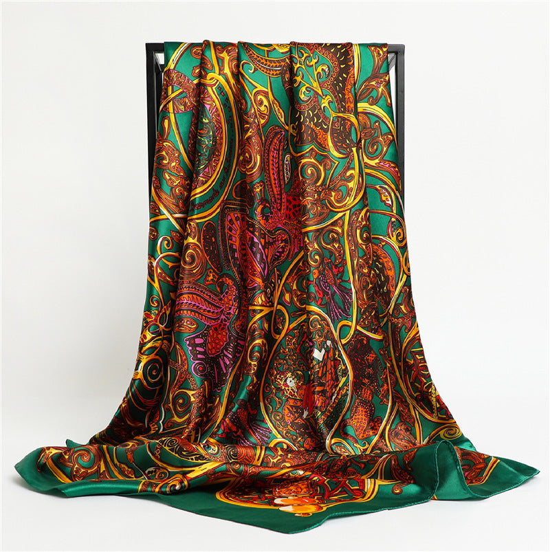 Silk Feel Female Shawl Autumn And Winter Scarf