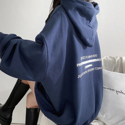 Velvet Padded Hooded Sweatshirt Women's Coat