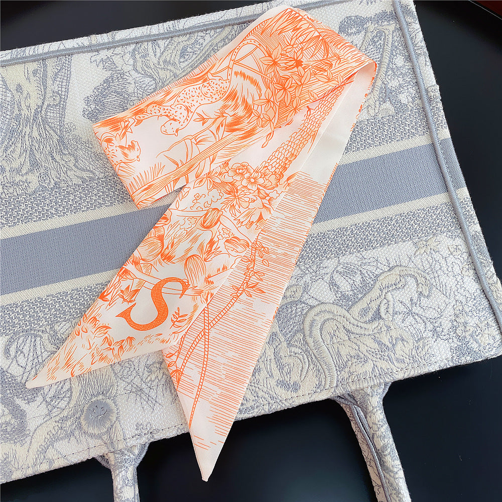 26 Letters Retro Ethnic Bag Silk Scarf