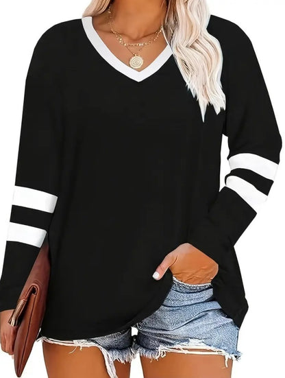 VividEase Oversized V-Neck Top
