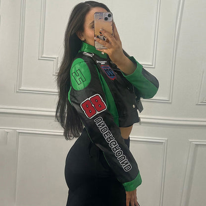 DiamondEdge Cropped Baseball Jacket