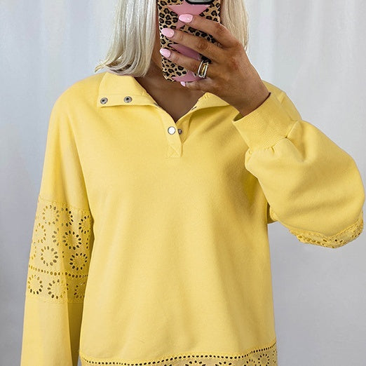 EuraLuxe Lapel Knit Sweater