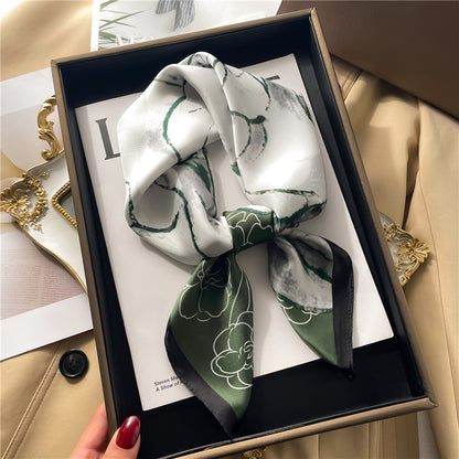 Silk Square Scarf Women's Neck Warmer Women's Hair Band