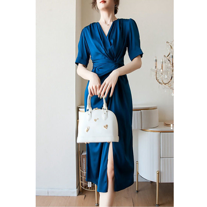 Azure Luxe Split Dress