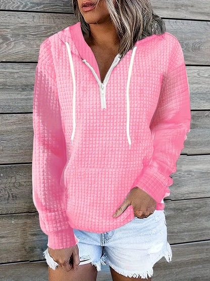 CozyWaffle Knit Hoodie Coat