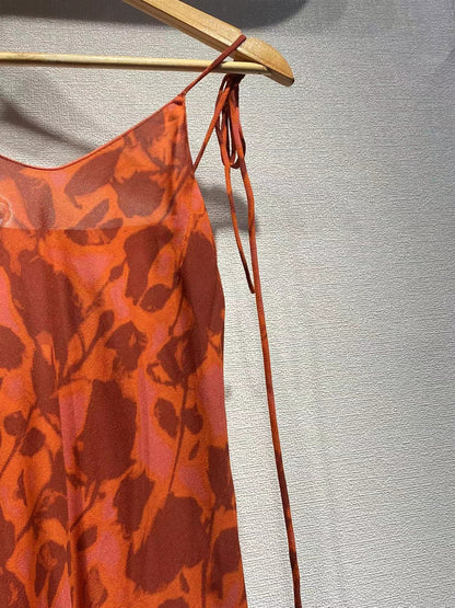 Sexy Low-cut Backless Light Silk Strap Floral Dress