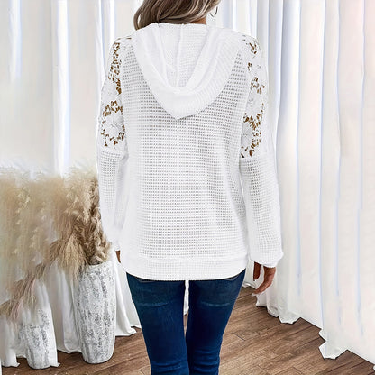 LaceAura Sheer Sleeve Hoodie