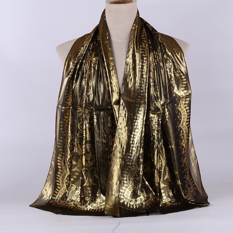 National style turban silk long scarf