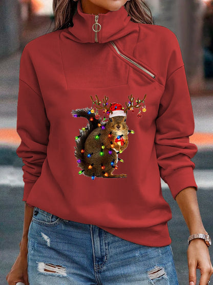 PrintWeave Zip Sweater