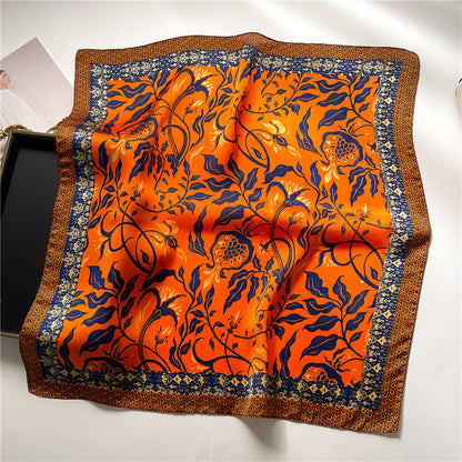 Silk Square Scarf Women's Neck Warmer Women's Hair Band