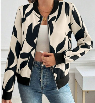 EleganceWeave Zipper Jacket