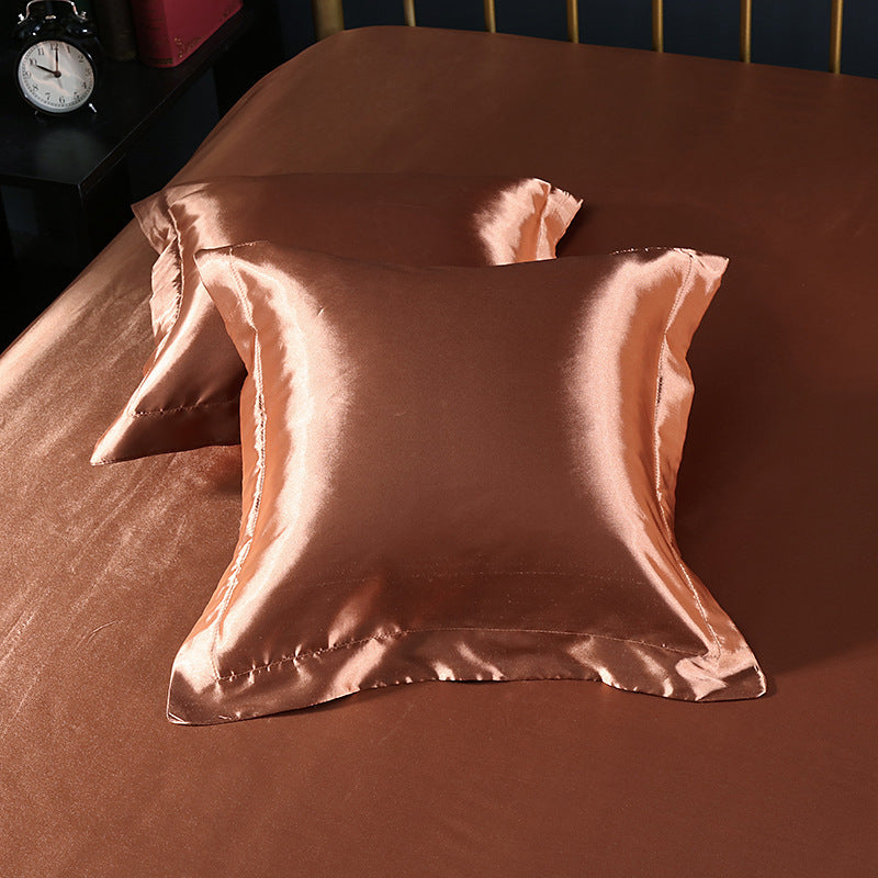 Pure color silk square pillowcase