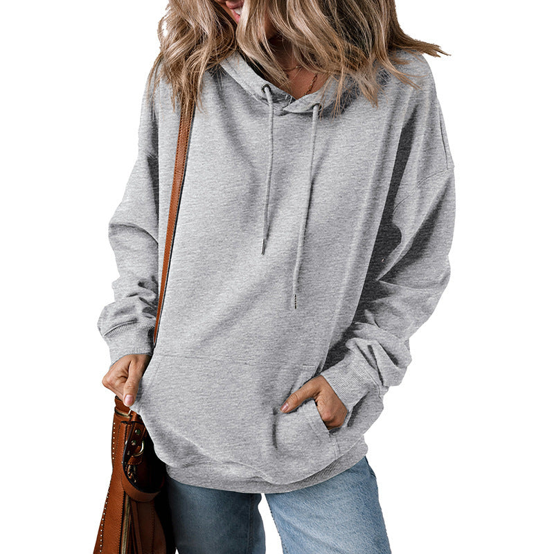 EaseFit Solid Drawstring Hoodie
