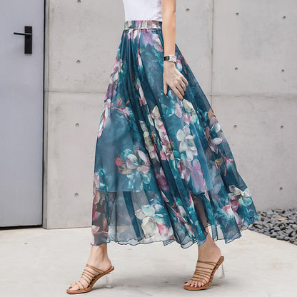 Chiffon square silk skirt