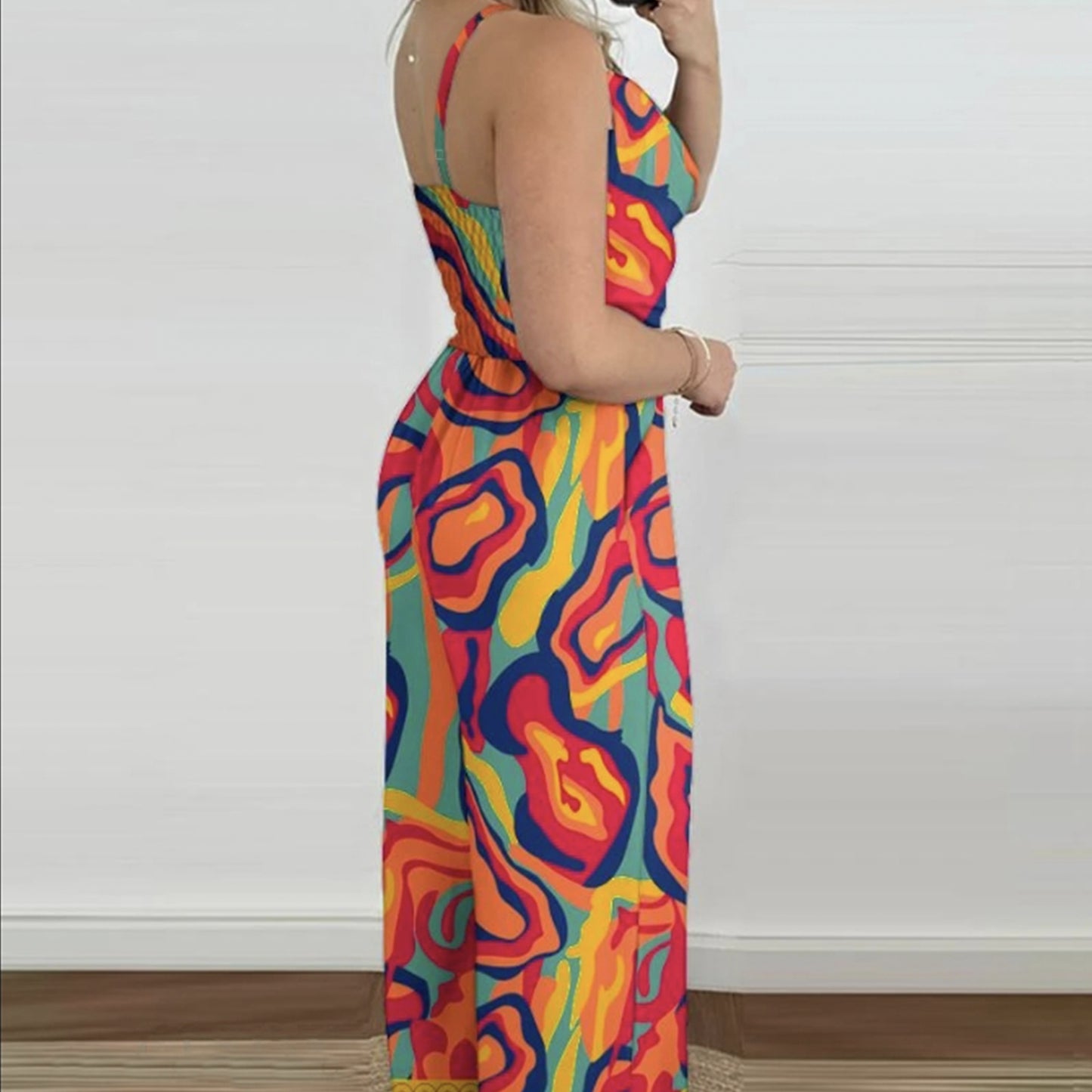 Virella Print V-Neck Jumpsuit