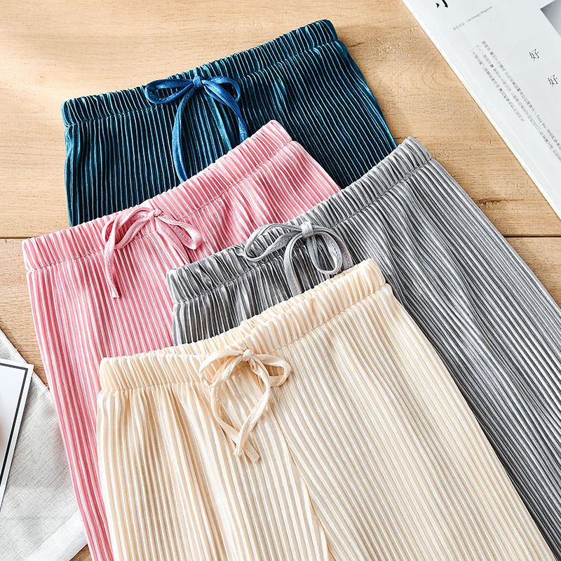 Loose Casual Pants Knitted Chiffon Ice Silk Nine Points