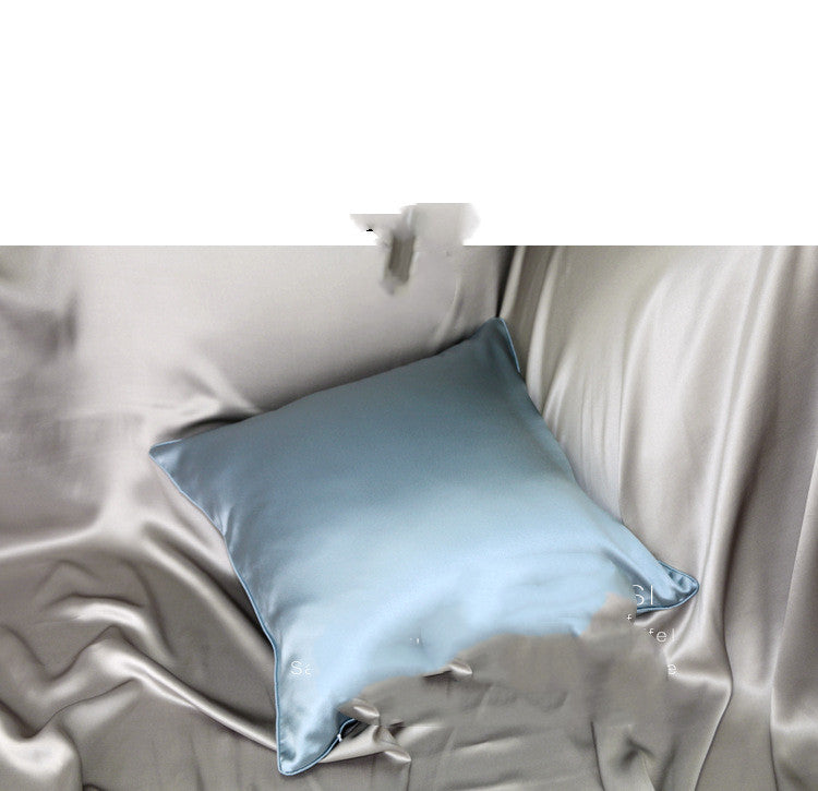 Silk Cushion For Leaning On  Living Room Pure Color Pillow Case