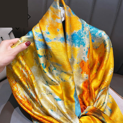 Summer Silk Women's Thin Section Fashion Lengthened Scarf Shawl