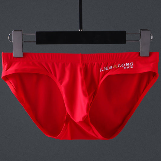 Men's Low Waist Ice Silk Sexy Trend Briefs