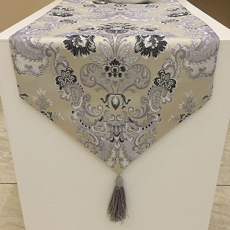 Silver Silk Jacquard A Simple Table Flag